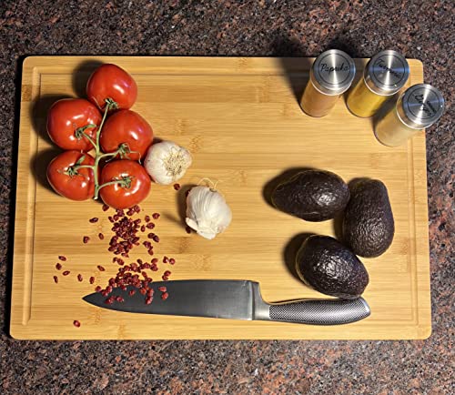 Extra Large Organic Bamboo Cutting & Charcuterie Board With Juice Groove & Reversible #TOP2