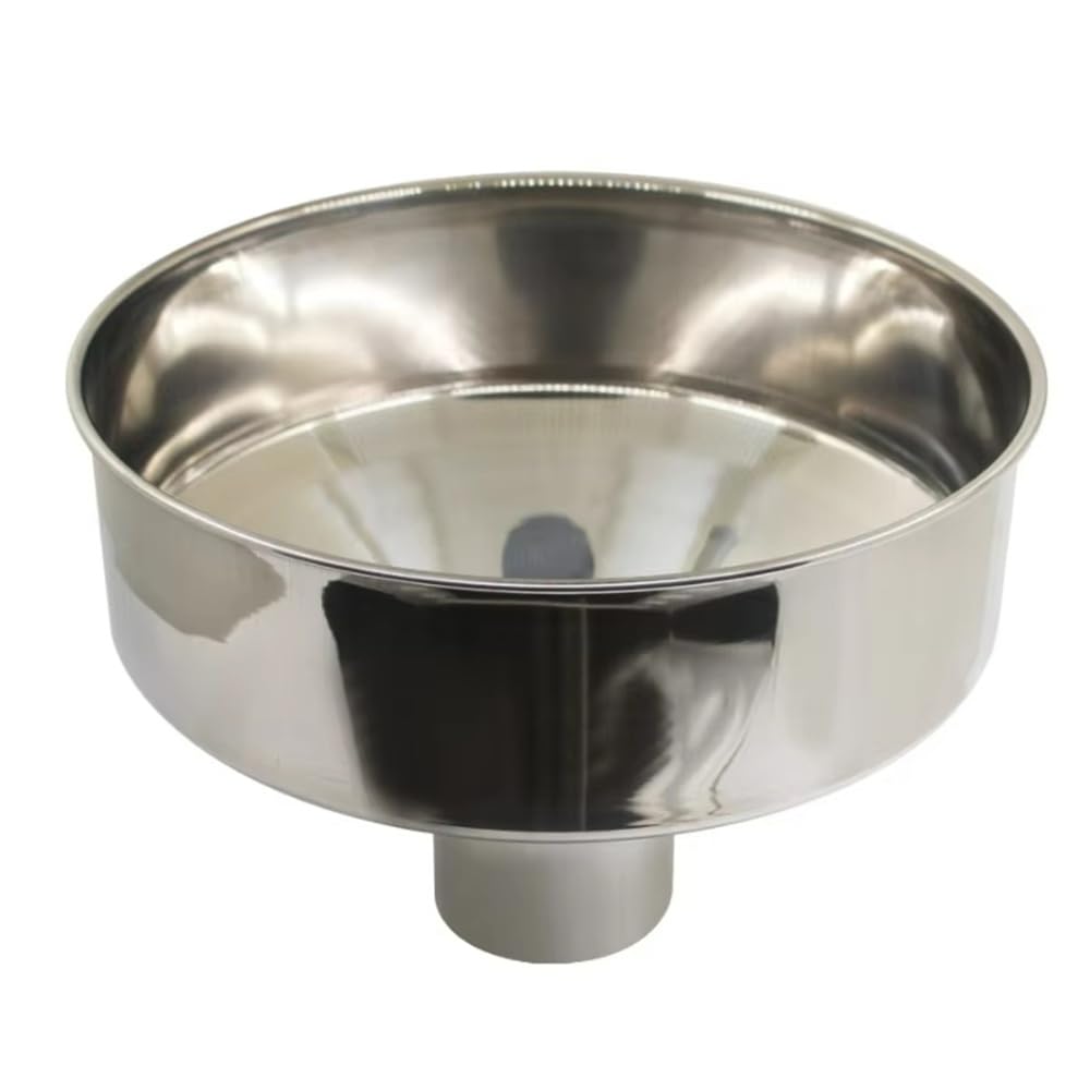 Embudo de acero inoxidable for llenado líquidos industriales, boca ancha, for cerveza y mantequilla, con filtro, diámetro 24/28 cm (282 mm)(250mm)