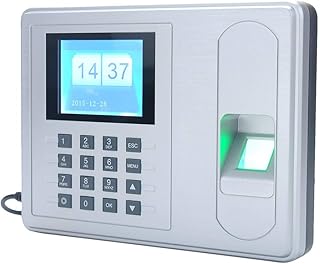 JUJETO Employee Time Clock, Bio-fingerprint Fingerprint Time Attendance Employee Sign-in Recorder 2.4-inch Screen Time Attendance Office Punch Clock, Fingerprint Attendance