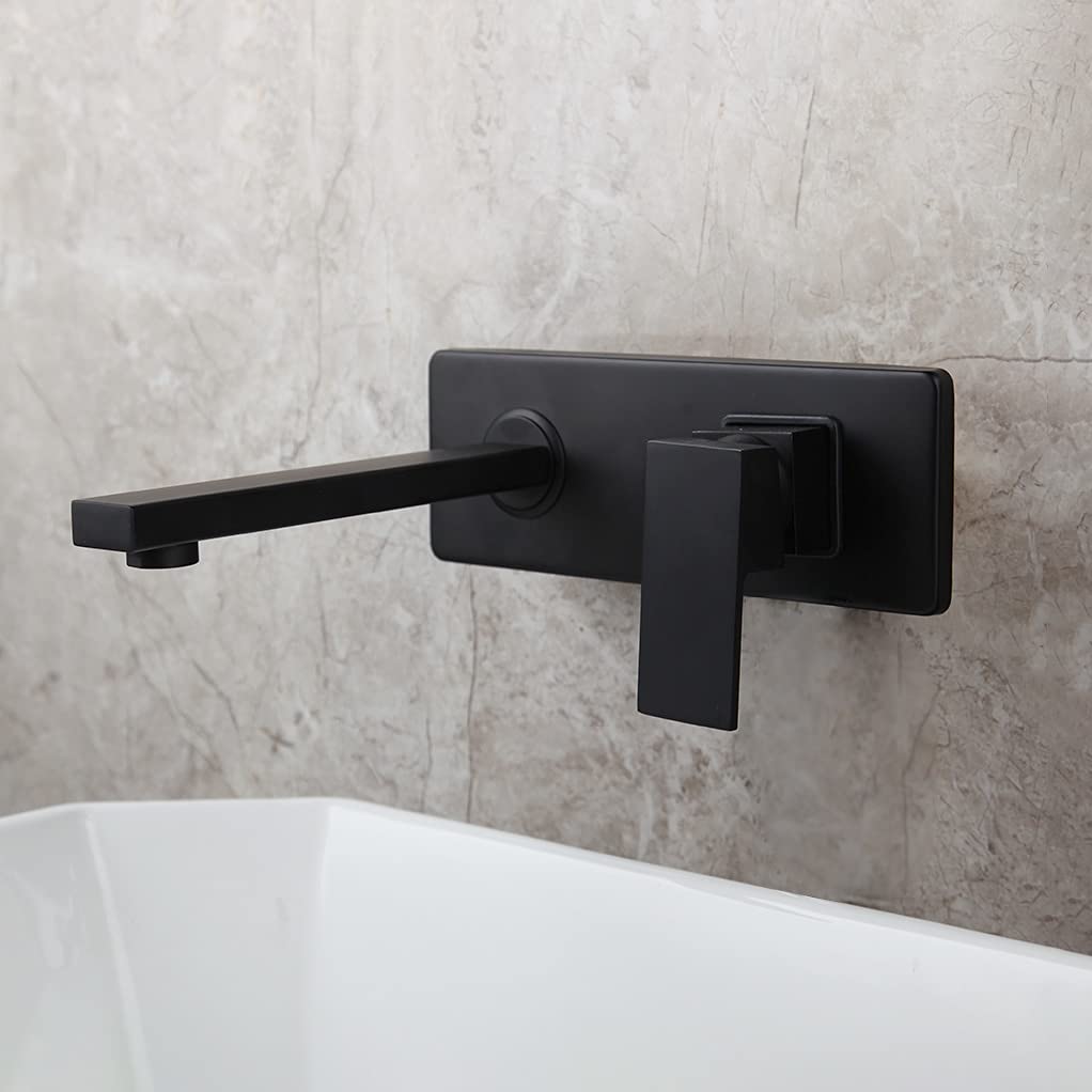 Mitigeur salle de bain noir mat mural laiton eau chaude froide