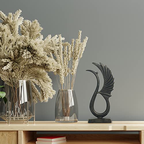 Estatua de grulla abstracta de hierro fundido para decoración miniatura 3