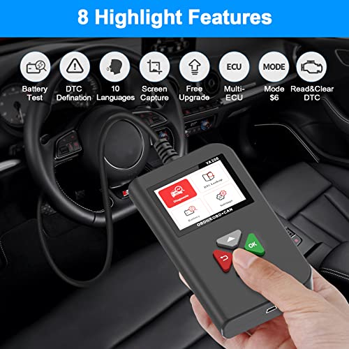 Obd2 Scanner Car Code Reader Full Obd2 Functions For Turn Off Check Engine Fault Code, Diagnostic Scan Tool For 12V Cars After 1996… #TOP1