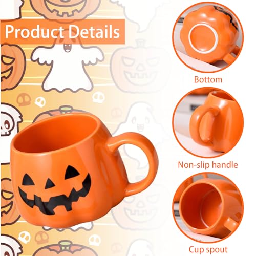 Halloween Pumpkin Mug - Cute Ceramic Cup for Coffee, Espresso - Themed Drinking Cup for Women, Men - Durable Safe Ceramics - Image 3