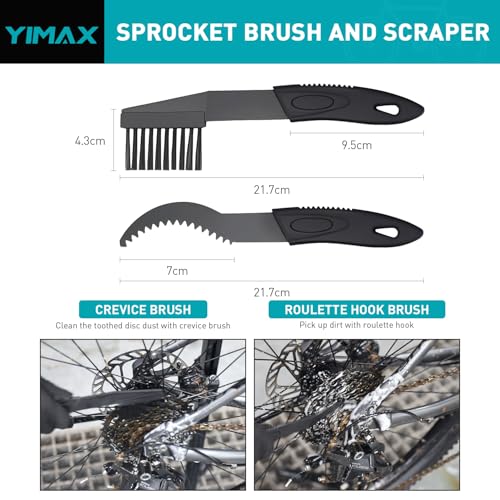 YIMAX Bike Chain Cleaner Set, Bicycle Cleaning Kit Chain Lube and 500ml Cleaning Spray Biodegradable Bike Chain Lubricant with Brushes Cycling Maintenance (Cleaner-410ML) by YIMAX - Used condition - Image 5