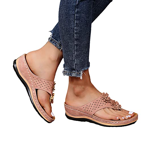 Timifis Orthopedic Sandals For Women Arch Support Slip On Flip Flops Casual Comfortable Wedge Sandals Vintage Flip Flops #TOP5