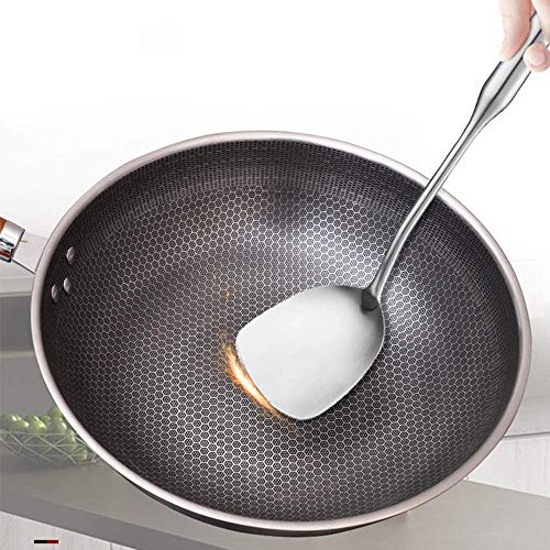 Wok de acero inoxidable con fondo plano 6X30 cm miniatura 3