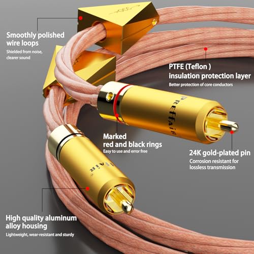 Câble RCA anti-interférence 4x1,5mm² pour caisson de basses et DAC - 6