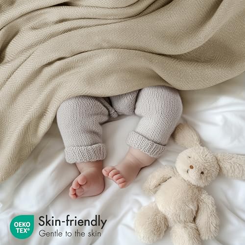 Image of Madison Park King Size Summer Blanket, Khaki, 70% Rayon from Bamboo | 30% Cotton Blanket for Bed, Couch, Sofa, Soft Cozy Breathable for Hot Sleepers Menopause, Natural Cooling, Moisture Wicking