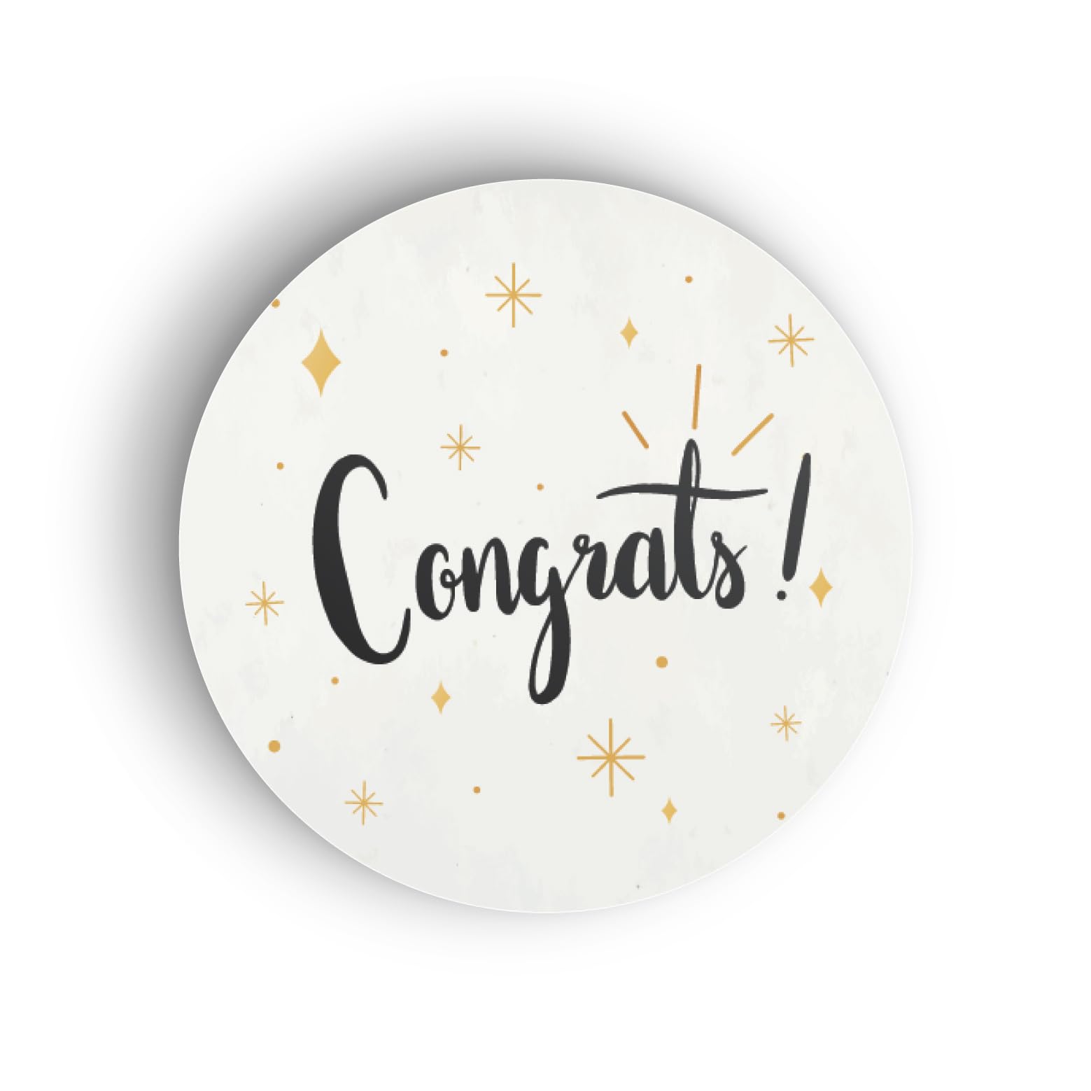 Congrats Graduation Decor Paper Labels, 37mm Self-Adhesive Stickers, Multipack Stationery Craft Decorative Labels (Pack of 180 Labels, White)