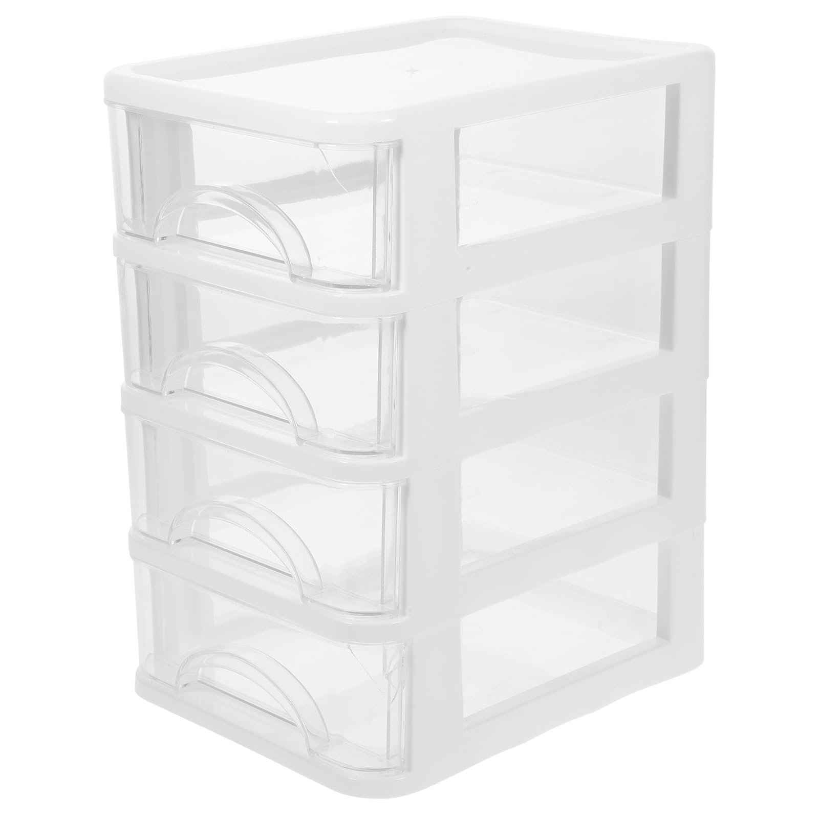 Organizer da Scrivania Multifunzione Struttura a Cassetti in Plastica Bianca, Contenitore per Cancelleria Strati per Decorazione della Casa