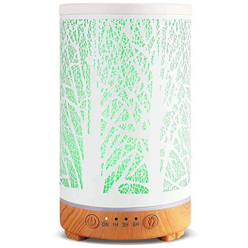 Inrorans 200Ml Aromatherapy Diffuser White Metal Tree Ultrasonic Cool Mist Humidifier With Intermittent Mist & Led Light Scent Essential Oil Diffuser For Bedroom Office Home Décor… #TOP3