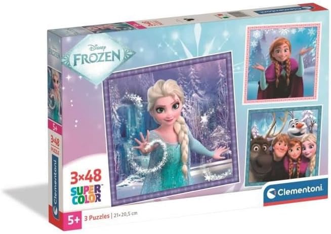 Clementoni - Children's Puzzle 3X48 Pieces Frozen Walt Disney - Made in Italy, 25021