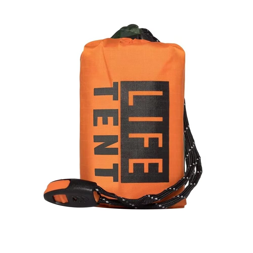 Tienda de Campaña de Emergencia Aislada para Exteriores para 2 Personas, Impermeable, para Emergencias, con Aislamiento, Incluye Silbato Salvavidas, Tienda de Campaña Antidesgarro