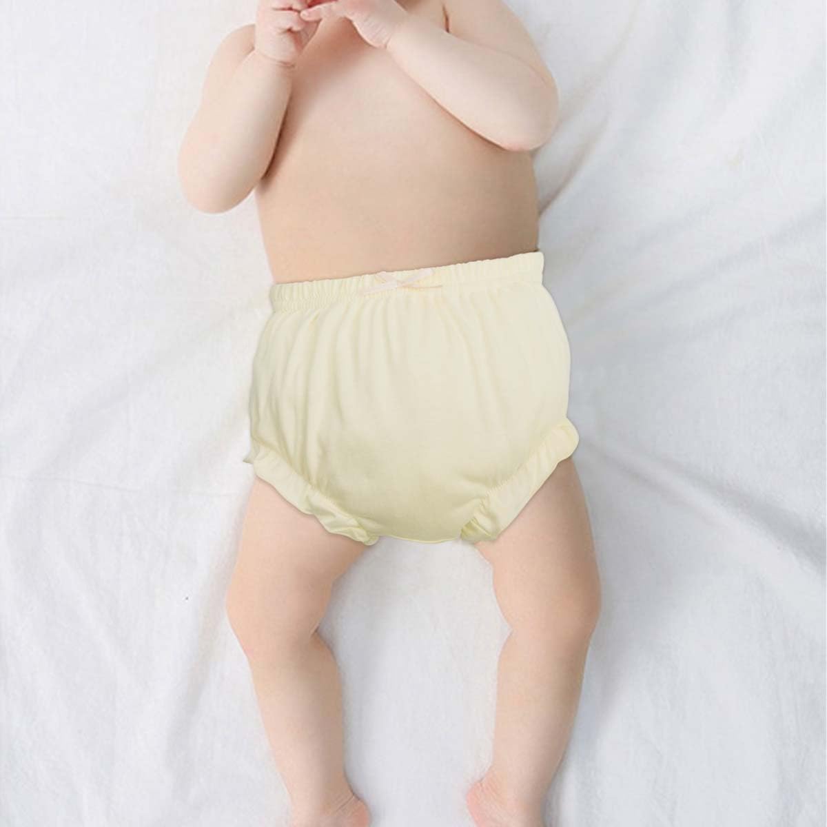 Lot de 7 Culotte en Coton Bébé Fille Bloomer Short Couvre-Couche Mignon Slips Sous-vêtements Souple Caleçon Confortable Élégant Couleur Unie avec Volants Princesse pour Enfant Bébé 6 Mois-8 Ans