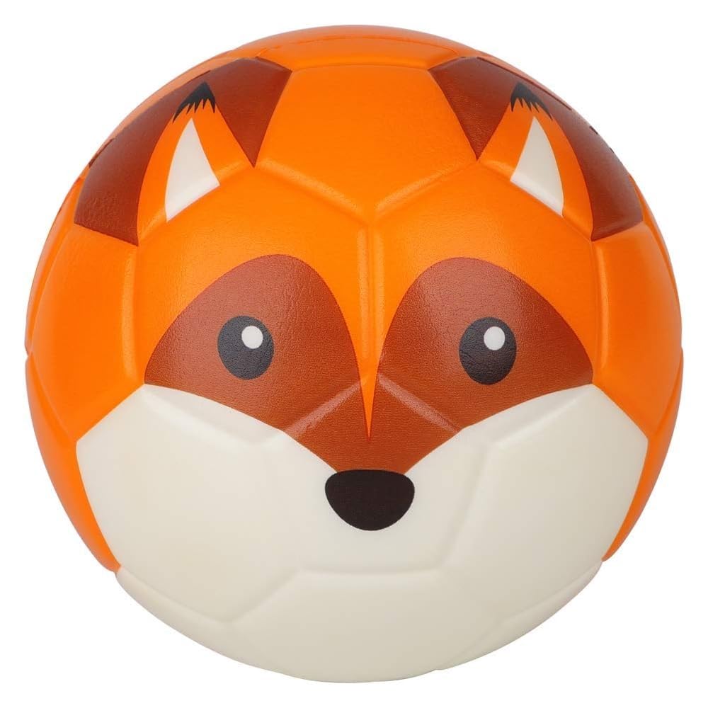 6 Inches Mini Soccer,Cute Animal Design Soft Foam Ball For Kids, Soft and Bouncy,Perfect Size For Kids Playing (Fox)