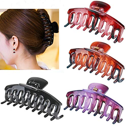 Big Hair Clips Claw Clips For Women &Girls Strong Hold Hair Clips For Thick Long Hair（4pack)