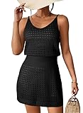 Size: S=US 4-6 , M=US 8-10 , L=US 12-14 , XL=US 16-18 , 2XL=US 20-22. Check more info in Size Chart and Product Description. Design: The cover-up features a scoop neck and sleeveless design, providing a flattering and trendy look. The crochet hollow-...