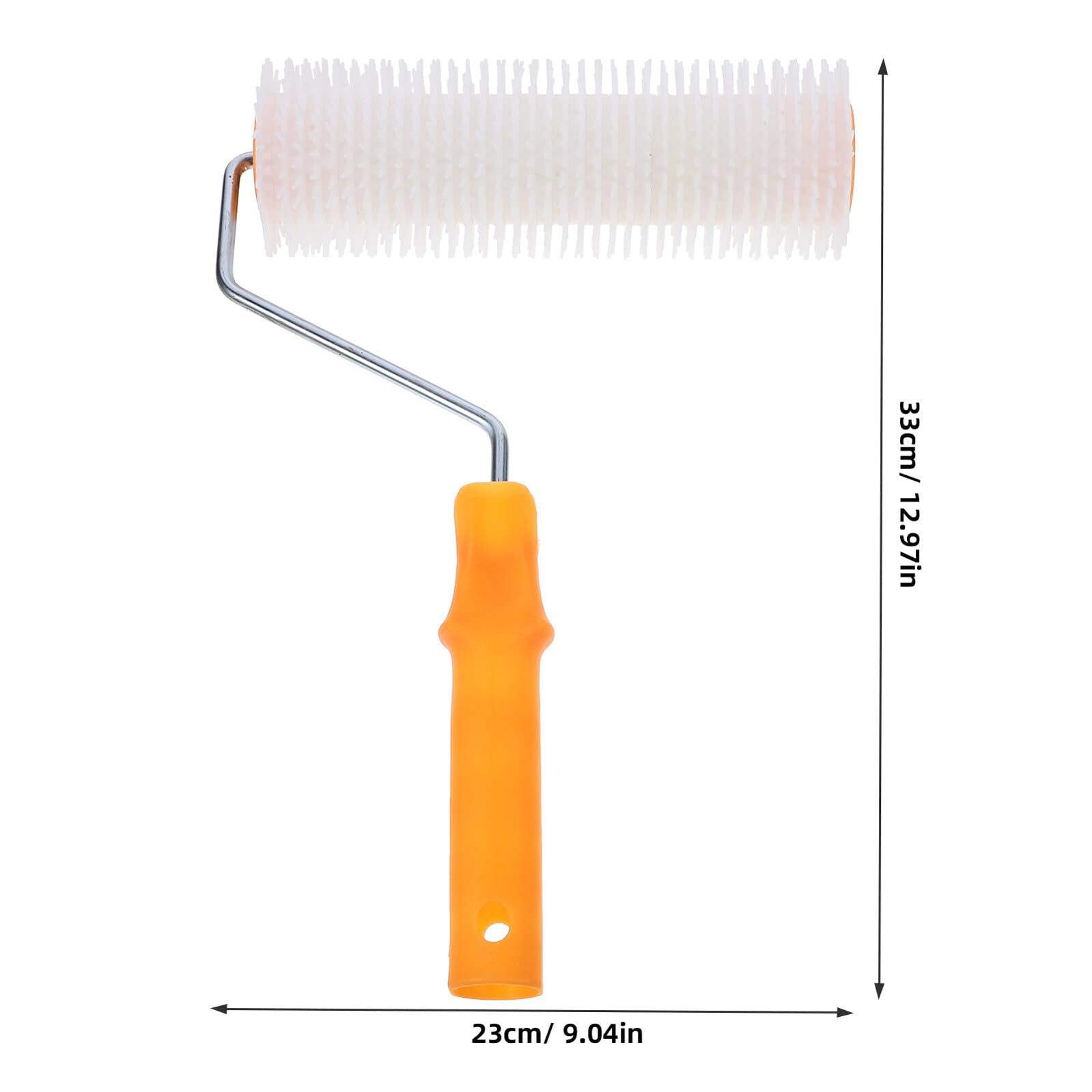 Rodillo de Púas Autonivelante para Suelos de Resina Epoxi | 1 Pieza, Mango Ergonómico, Plástico y Metal, Blanco, Elimina Burbujas y No Suelta Fibras Color Aleatorio Estilo Aleatorio