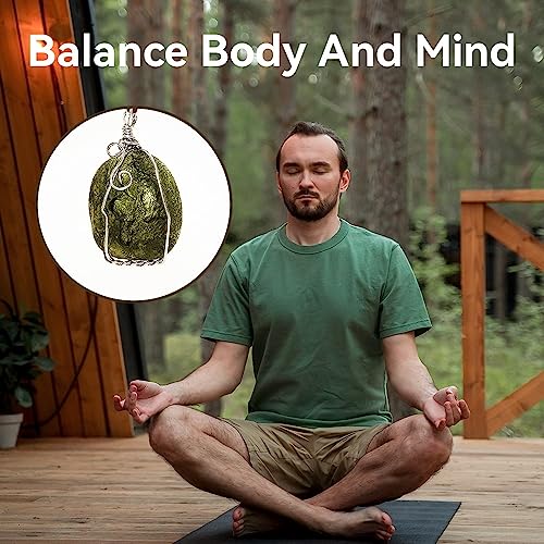 Moldavite Crystal Necklace,Raw Czech Meteorite Stone Birthstone Pendant,Green,Irregualr Shape,Wire Wrap3