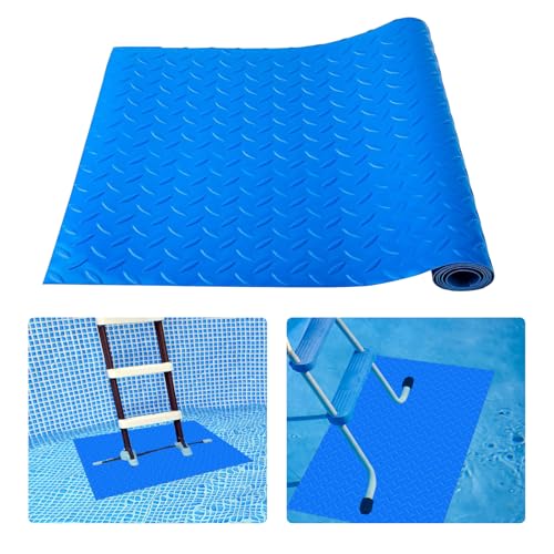 Swimming Pool Ladder Mat, Protective Non-Slip Swimming Pool Step Pad Protective Ladder Pad with Texture for Above Ground Swimming Pool Ladder Pad (16x36 inches)