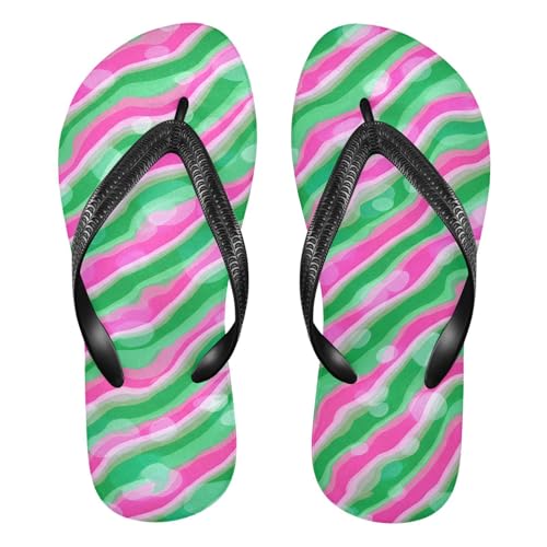 Wavy Pink Green Flip Flop Beach Summer Casual Sandal for Women & Men Shower Shoes 20862006