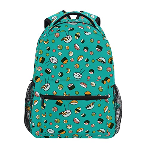 Mochila de ordenador portátil verde con diseño de comida talla S