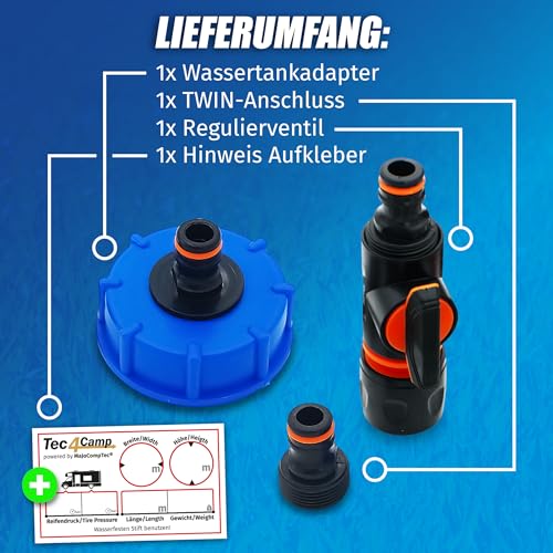 Adaptateur réservoir d'eau avec raccord rapide et kit de commande MaJoCompTec