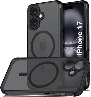 TheGiftKart Hybrid Matte Frosted Translucent Back Cover Case for iPhone 17 Compatible with MagSafe | Shockproof Design | Camera Protection Module | Hard Back Cover Case (PC & TPU, Frost Black)