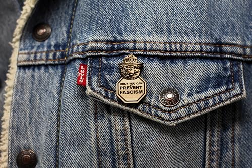 Only YOU can Prevent Fascism RESIST Antifa Wood Hat Pin | Resist the Oligarchy Activism Brooch - Image 4