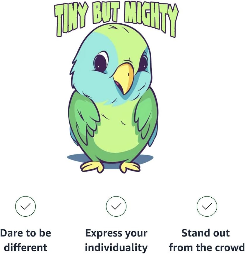 Tiny but Mighty Toddler Baseball T-Shirt - Cute 3/4 Sleeve T-Shirt - Bird Kids' Baseball Tee