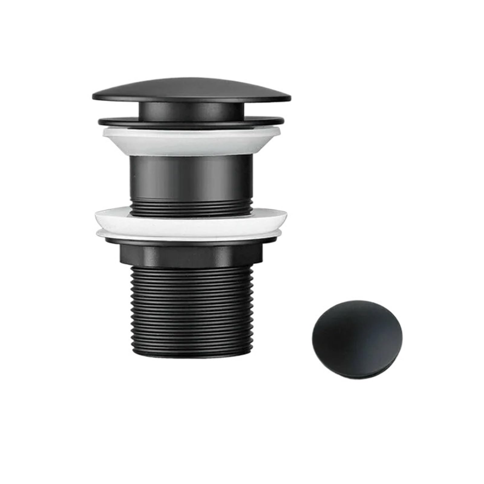 Rtbvghjik Without Hole Bathroom Basin Sink Pop Up Drain Bath Plug Black Stopper Shower Strainer Accessories For Bathroom Sinks(Without Hole)