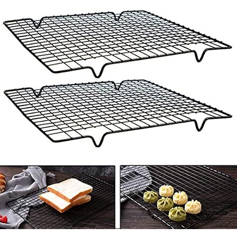 Nuluxi Abkühlgitter Edelstahl Grillrost Metall Kuchenauskühler Metall Backen Kuchengitter Kuchen Abkühlgitter Tortenkühler Gleichmäßiges & Schnelles Auskühlen Leichte Cover