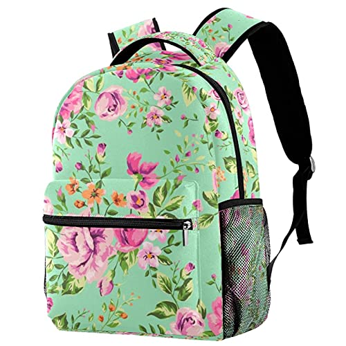 Sac à dos imprimé fleurs pour aller à l'école avec ses livres