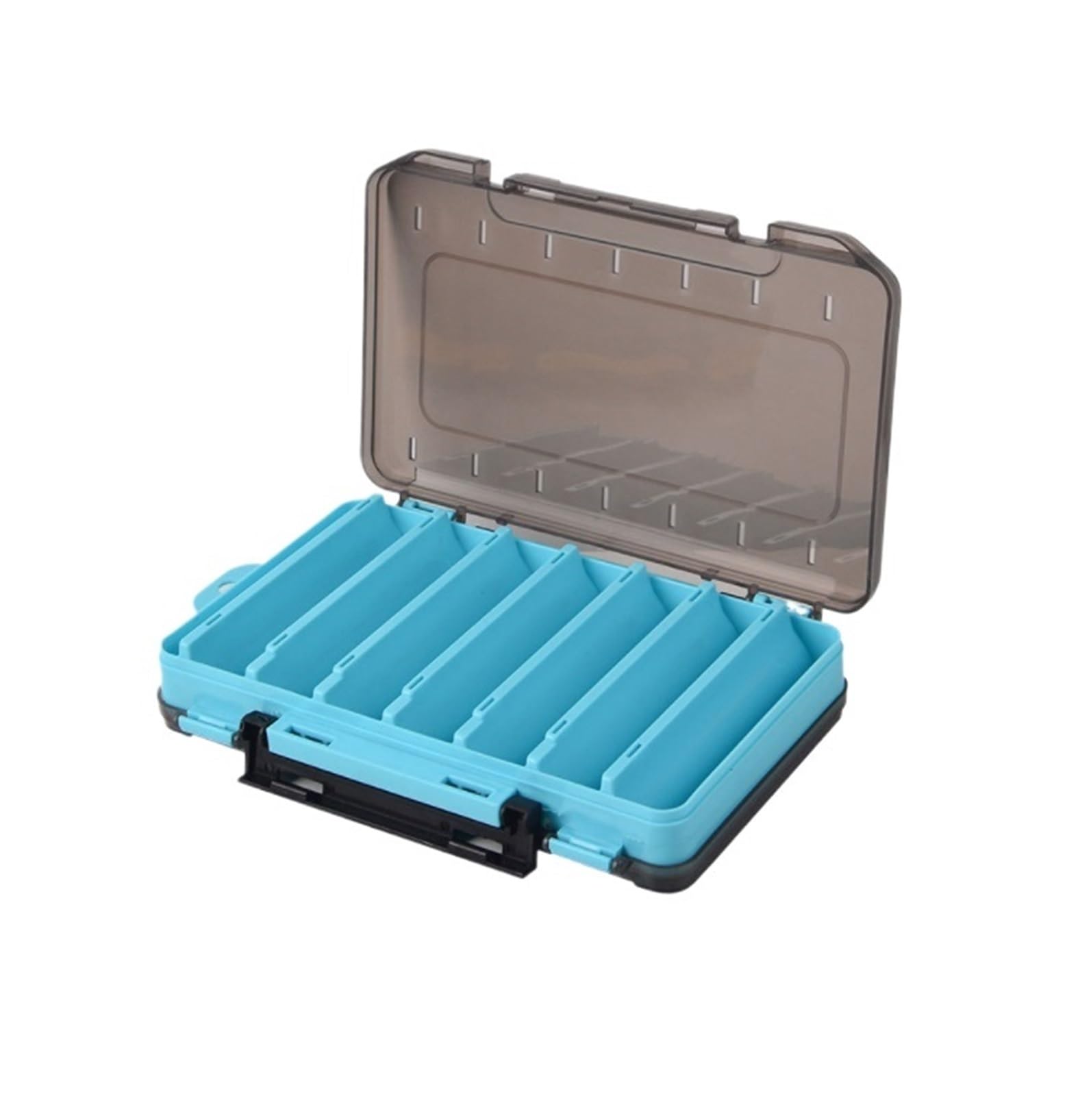 Angelbox Angelkoffer Angelbox, Doppellagige Angelboxen Zur Angelaufbewahrung, Outdoor-Box Mit Verstellbaren Trennwänden Angelbox FüR Köder(Blue)