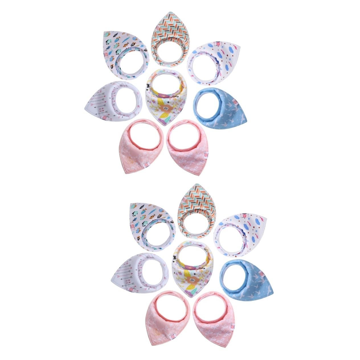 Abaodam 16pièces Bavoirs Bandana Coton Pour Garçon Fille Bavoirs Absorbants Pour Nourrissons Et Dentition Serviettes Salivaire De Unisexe