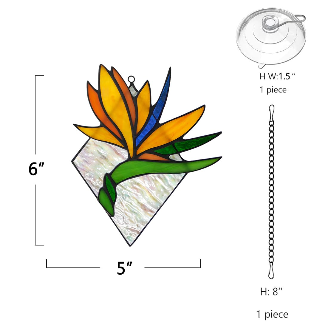 Decorazione Per Finestra In Acrilico – Fata E Cuore Colorato, Sospensione Stile Vetrata, 20x20 Cm
