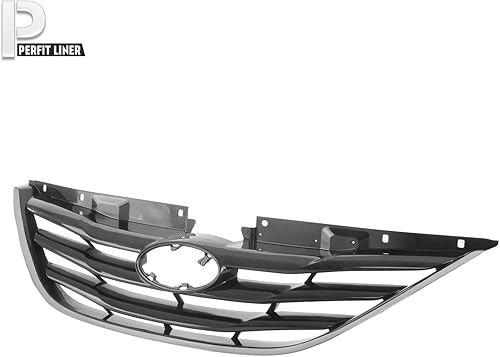 Vista 7 de Perfit Liner Parrilla delantera con moldura cromada con inserto de carcasa negra compatible con HYUNDAI Sonata 2011-2013 compatible con HY1200154