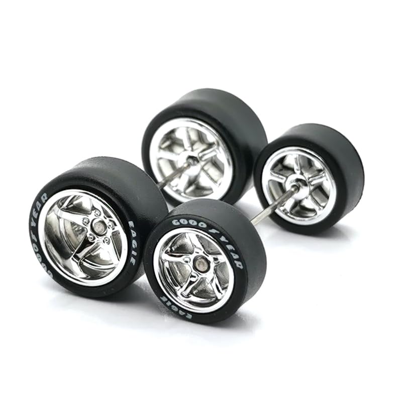Meokro 1 Set 1/64 Diecast Wheel Alloy, Staggered Small Front & Big Rear 11.2mm+13mm BMS Serie for Alloy Wheel, A35