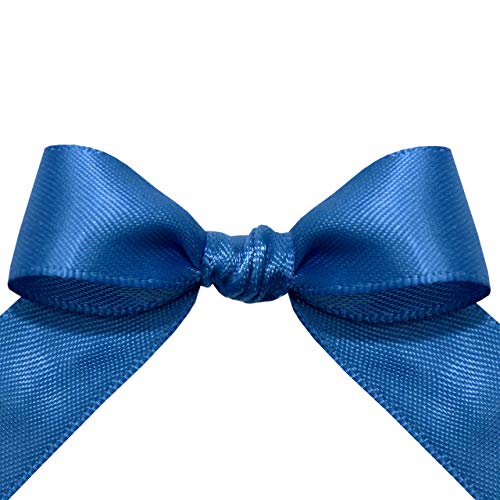 Image of Morex Ribbon 08816 /50-366 Double Face Satin Ribbon, 3 /8 inchx 50 Yd, Batik Blue