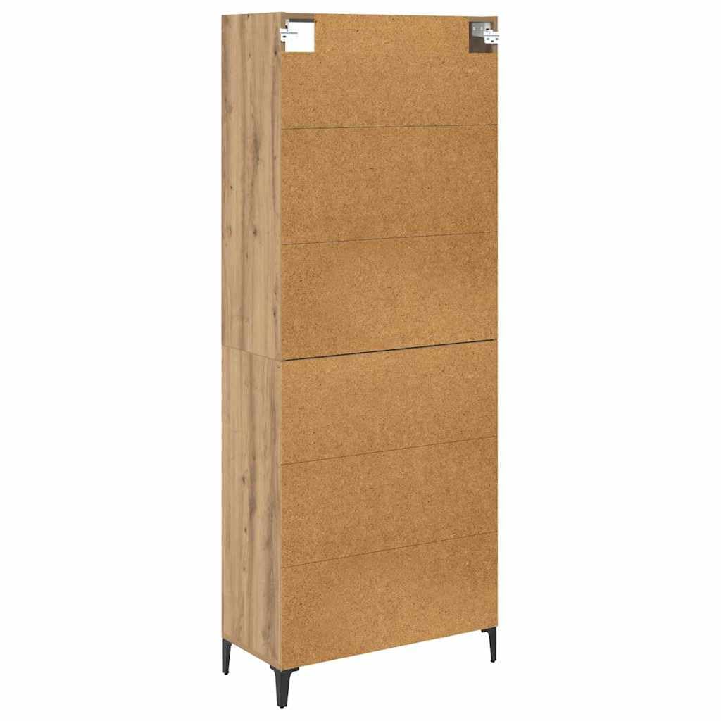 Buffet avec fixation murale en bois d'aspect bois recyclé - Armoire d'appoint pratique avec espace de rangement, buffet et armoire murale aspect bois vieilli en bois