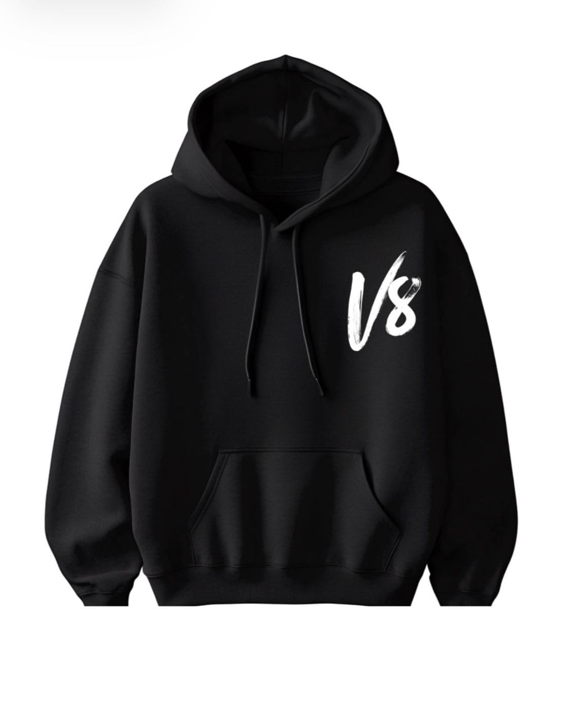 V8 Limited Edition Muscle Car Hoodie, Black Pullover Sweatshirt with Front and Back Graphic Print-picture-40