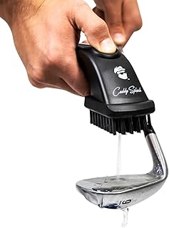 Caddy Splash Golf Club Brush Pro with Water – Heavy Duty Retractable Clip – Push Button for Easy Cleaning – Nylon Bristles – Holds 4 Oz – Golf Accessories for Men – Best Golf Gift – USA Company