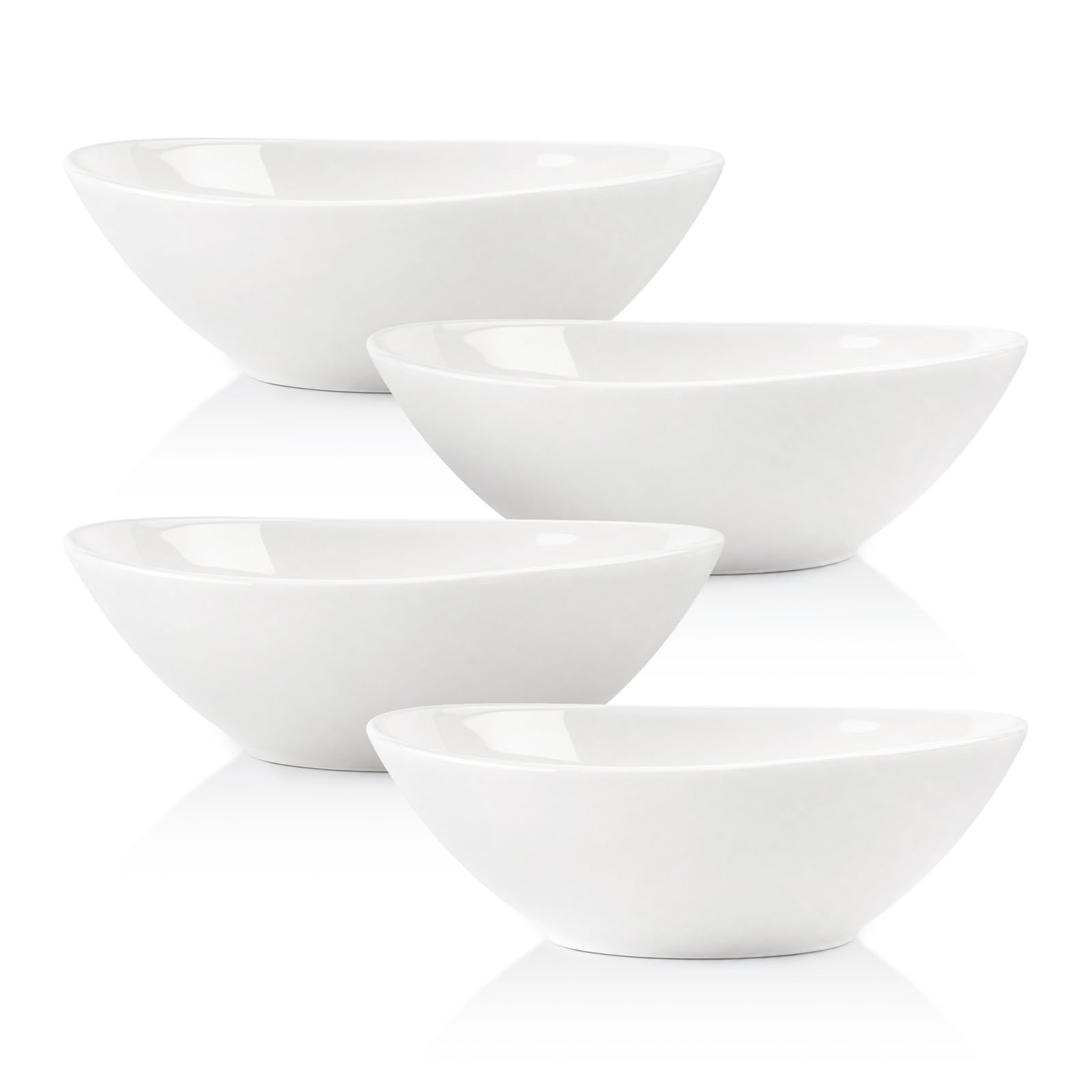 LIFVER Bols de service, ensemble de grands bols en porcelaine 36 onces, ensemble de bols blancs pour salade, soupe, dessert, lot de 4