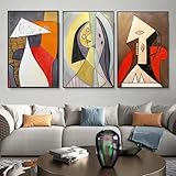  GELYX Célèbre Picasso peintures sur toile reproductions d\'art affiches et impressions tableau d\'art mural pour salon décoration de la maison abstraite 20x30 cm x 3 sans cadre