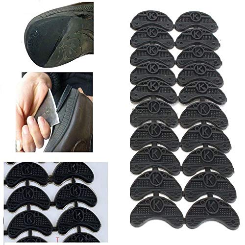 BAAQII 10 Paires de Semelles en Caoutchouc pour épargnes de Talon, Embouts de Plaque, Colle pour Bricolage sur des Semelles de réparation Cover