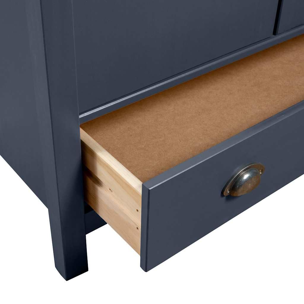 Armadio a 2 ante Hill grigio, 89 x 50 x 170 cm, in legno di pino massiccio, per camera da letto, corridoio e spogliatoio, con cassetto, asta appendiabiti e vano portaoggetti, facile da