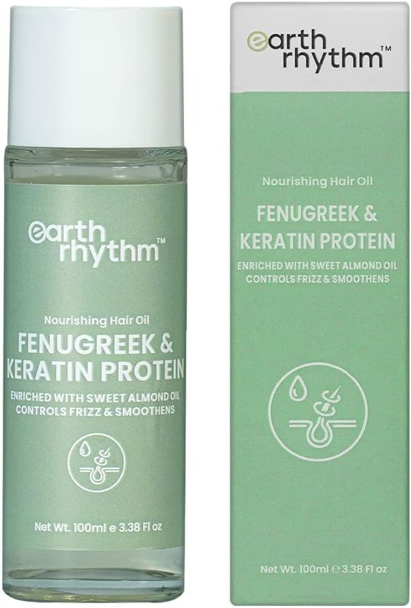 Earth Rhythm Fenugreek & Keratin Protein Hair Oil |Boost Hair Growth, Tames Frizz, Strengthen Hair roots | Men & Women – 100 ml
