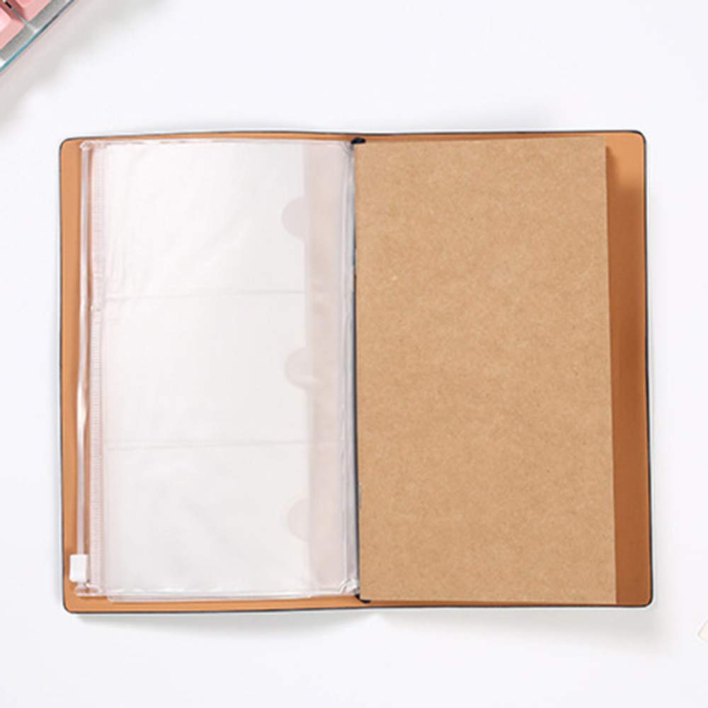 Funda de piel sintética Diario de viajero Diario Cuaderno de hojas sueltas Portalápices Libro de registro Papelería Estudiantes Cuadernos Agenda,S Brown,2pcs