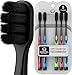 5 Pack Colorful Charcoal Toothbrush [GENTLE SOFT] Slim Teeth Head Whitening Brush for Adults & Children [FAMILY PACK] - Ultra Soft Medium Tip Bristles