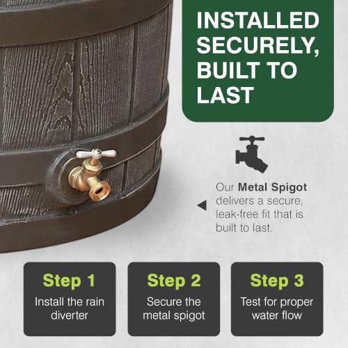 Image of Good Ideas Rain Wizard Water Collection Barrel, 50 Gallon, Oak